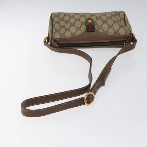 GUCCI GG Supreme Web Sherry Line Shoulder Bag PVC Beige 89 02 018 Auth - Picture 12 of 16